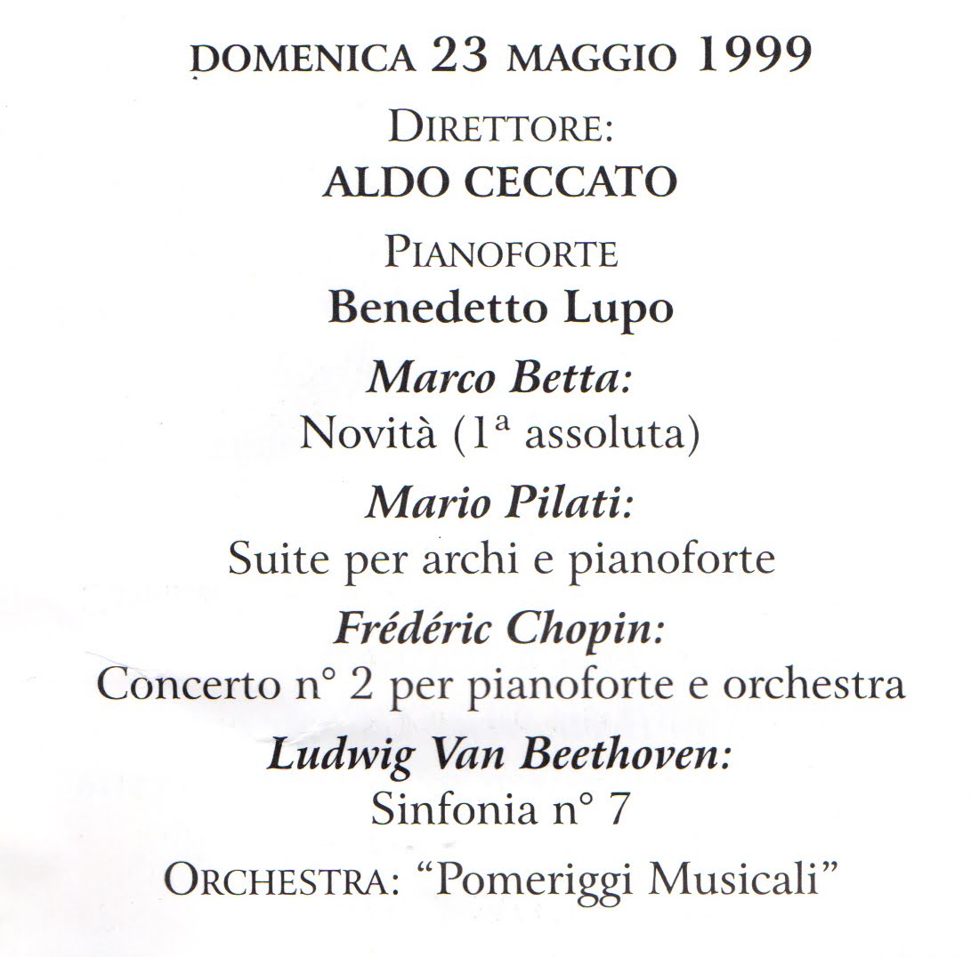 Vigevano Pomeriggi Musicali 1998-1999
